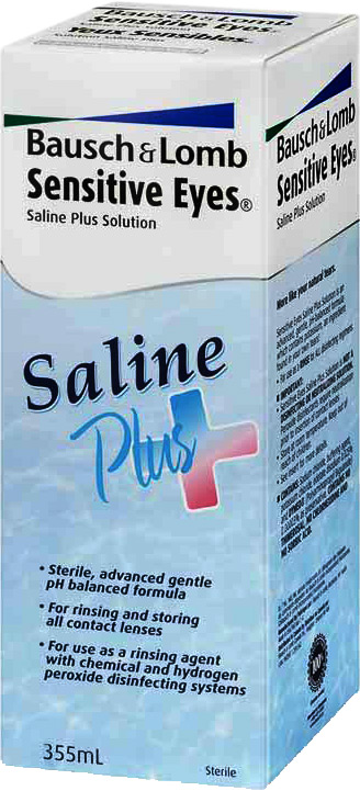 Saline solution for contact lenses